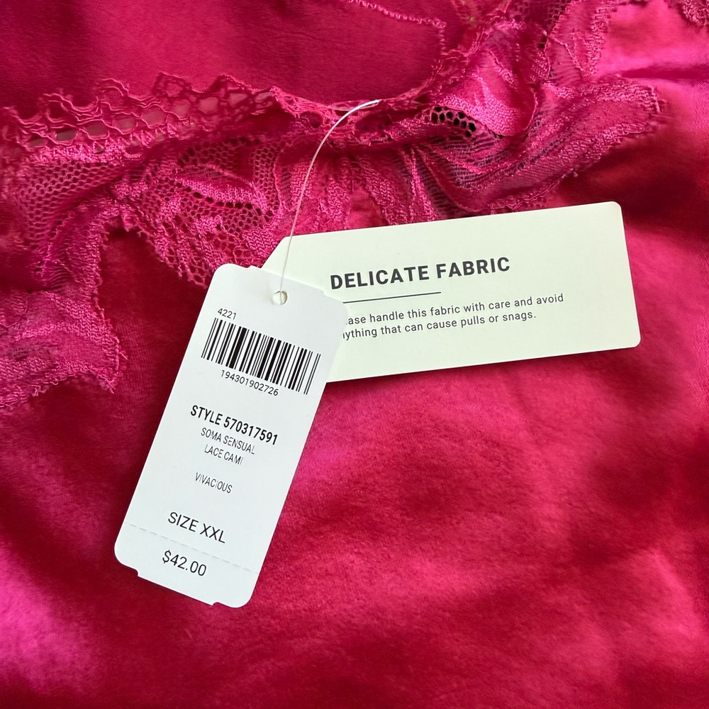 Soma Pink and Gold Paisley Pajama Pants and cami. - Picture 5 of 7